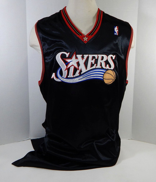 2006-07 Philadelphia 76ers Blank Game Issued Black Jersey 52 + 4 L 1