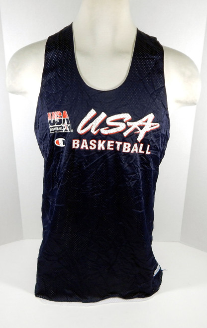 1990s Team USA Basketball Blank Game Issued Blue Reversible Practice Jersey XL 2