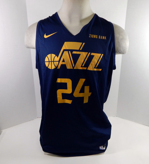 2019-20 Utah Jazz #24 Game Used Reversible Navy White Jersey L DP30084