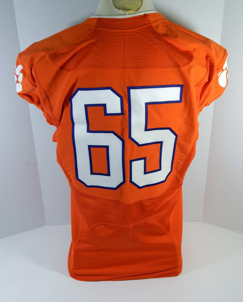 2014 Clemson Tigers #65 Game Issued Orange Football Jersey 48 DP23714
