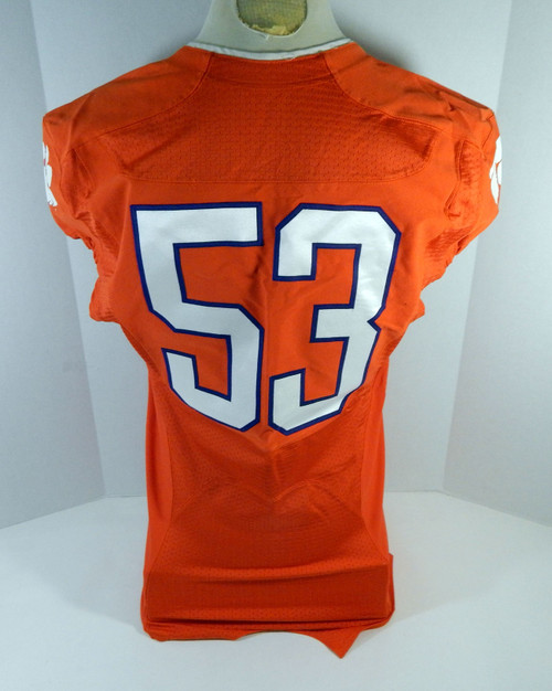2015 Clemson Tigers #53 Game Issued Orange Football Jersey 44 DP23715