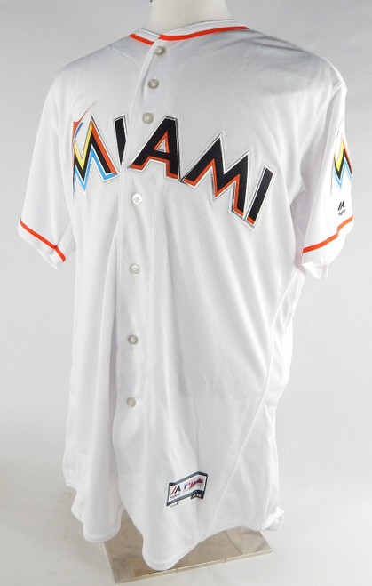Miami Marlins Blank Game Issued White Jersey 46 580
