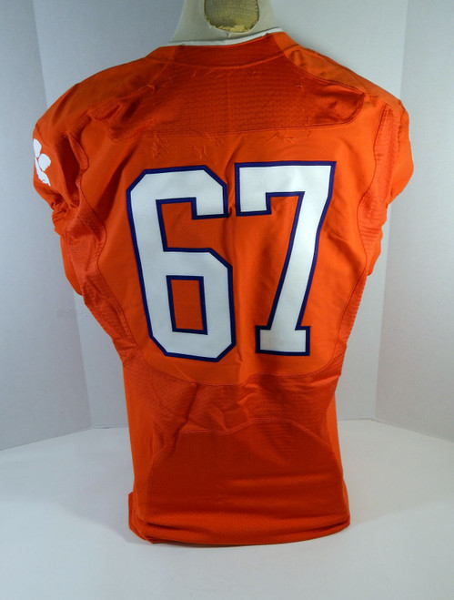 2014 Clemson Tigers #67 Game Issued Orange Football Jersey 50 DP23723