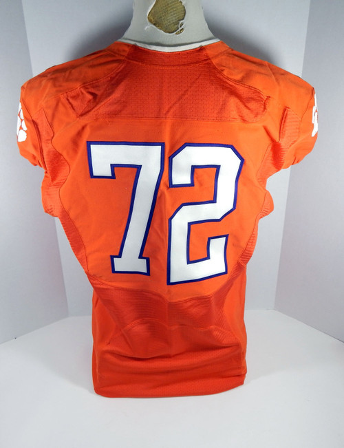 2014 Clemson Tigers #72 Game Issued Orange Football Jersey 50 DP23814