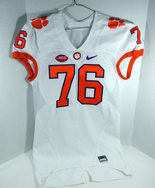 2016 Clemson Tigers Sean Pollard #76 Game Used White Jersey Name Plate R 46 8