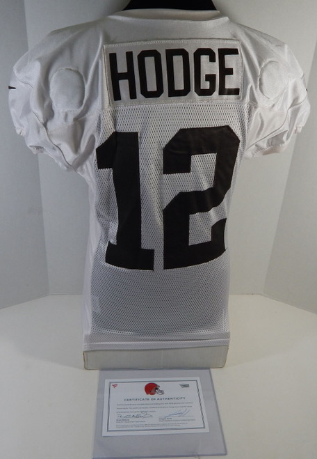 2017 Cleveland Browns KhaDarel Hodge #12 Game Used White Practice Jersey 44 459