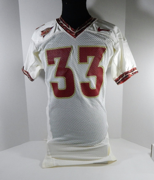 2000-10 Florida State FSU Seminoles #33 Game Used White Jersey NP Rem 44 DP33709