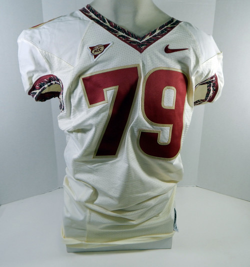 2008-12 Florida State Seminoles #79 Game Used White Jersey NP Rem 48 DP28231
