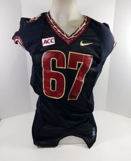 2013 Florida State Seminoles #67 Game Issued Black Jersey Name Plate Rem 50 69