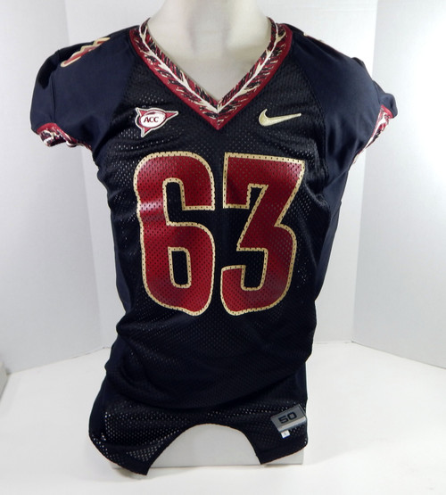 2006-08 Florida State Seminoles #63 Game Issued Black Jersey NP Rem 50 327