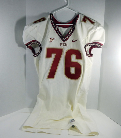 2002-10 Florida State Seminoles FSU #76 Game Used White Jersey NP Rem 48 DP31264