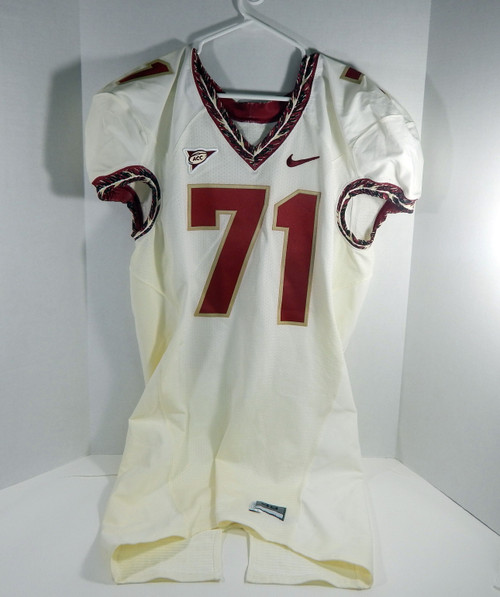 2002-10 Florida State Seminoles FSU #71 Game Used White Jersey NP Rem 48 DP31261
