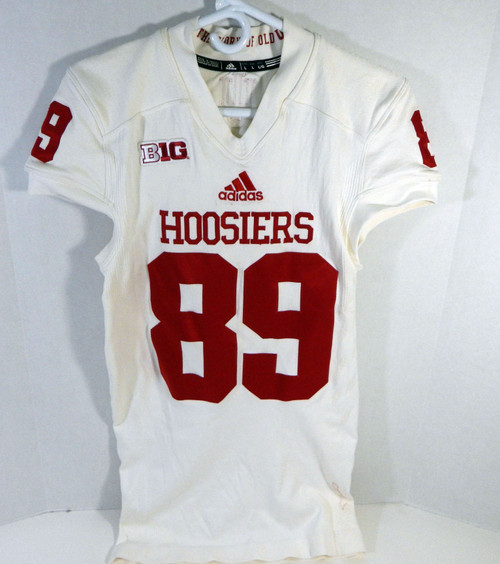 2017 Indiana Hoosiers Elijah Benker #89 Game Used White Jersey Nameplate Rem