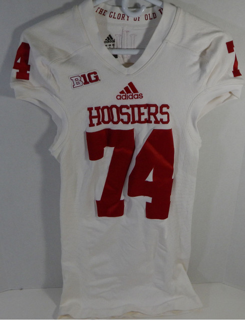 2013 Indiana Hoosiers #74 Game Used White Jersey Nameplate Removed L DP13933