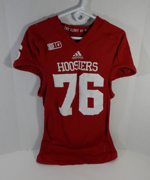 2012 Indiana Hoosiers #76 Game Used Red Jersey Nameplate Removed DP14064
