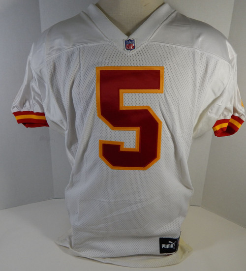 1999 Kansas City Chiefs Louie Aguiar #5 Game Issued White Jersey DP17350