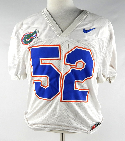 2010s Florida Gators #52 Game Used White Practice Jersey Football NamePlate R 6