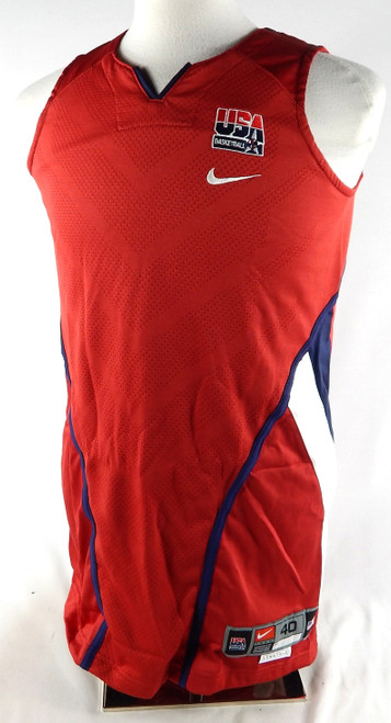 2000s Team USA Basketball Blank Game Issued Red Jersey 40 383