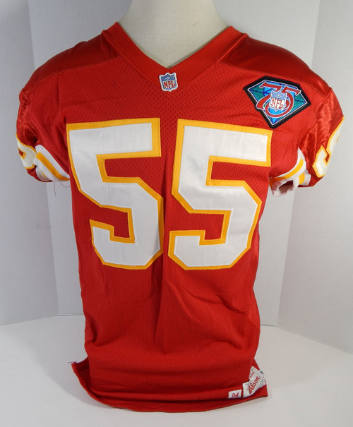 1994 Kansas City Chiefs Ronnie Woolford #55 Game Issued Red Jersey 75th Patch 1
