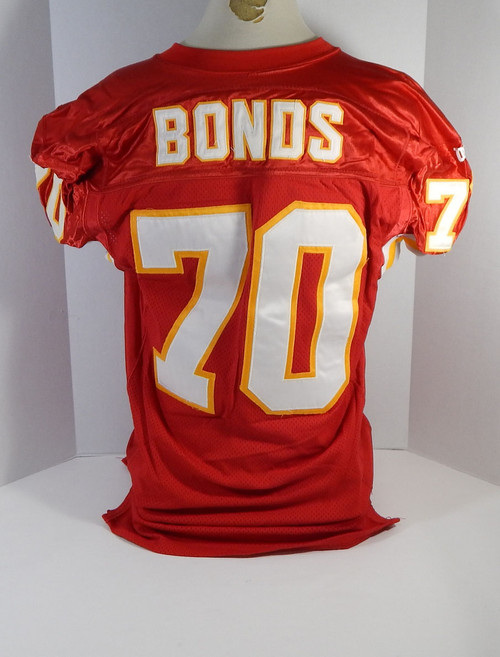 1994 Kansas City Chiefs Bonds #70 Game Issued Red Jersey 75th Patch DP17452