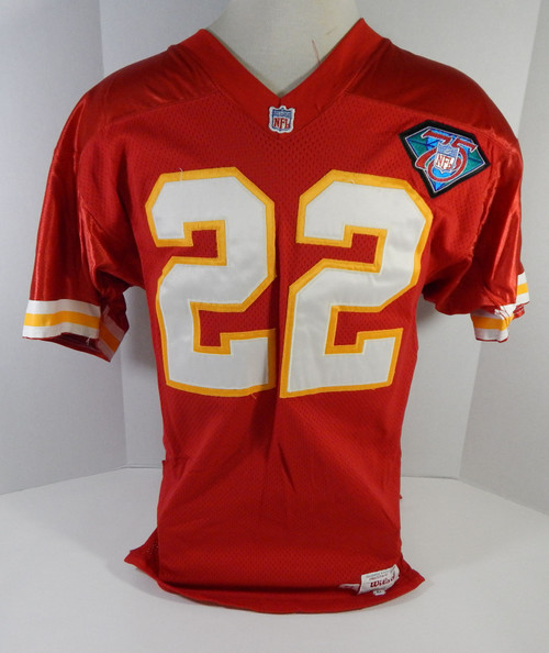 1994 Kansas City Chiefs Monty Grow #22 Game Issued Red Jersey 75th Patch DP17385