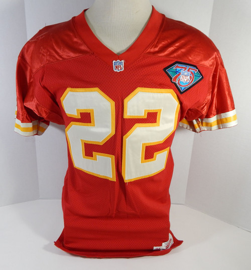 1994 Kansas City Chiefs Monty Grow #22 Game Used Red Jersey 75th Patch DP17386