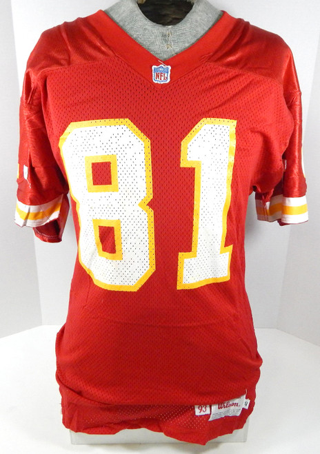 1993 Kansas City Chiefs Tony Hargain #81 Game Used Red Jersey 40 DP34341