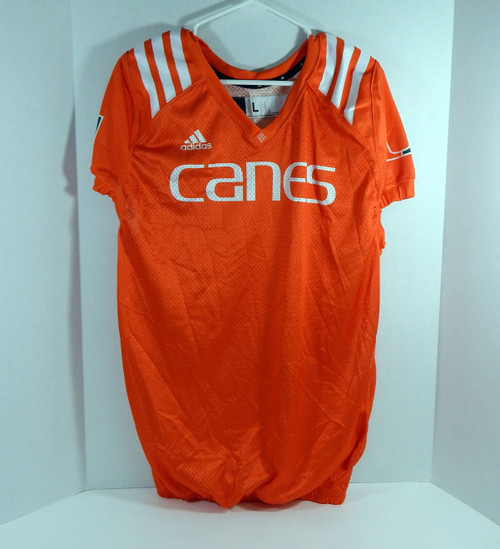 Miami Hurricanes Game Issued Orange Practice Jersey L DP27898