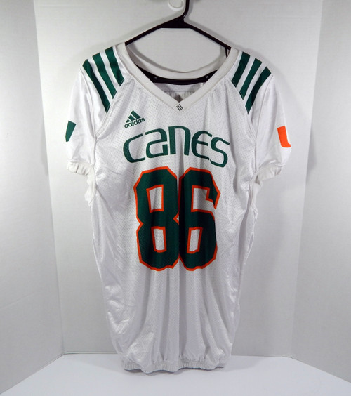 Miami Hurricanes #86 Game Used White Practice Jersey L DP41748