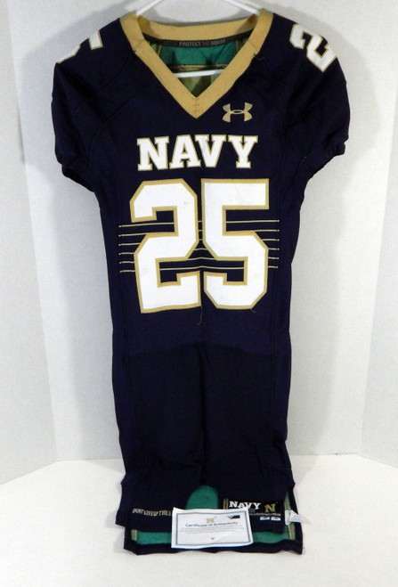 2014 Navy Academy Midshipmen #25 Game Used Navy Jersey Name Plate Removed 36 522