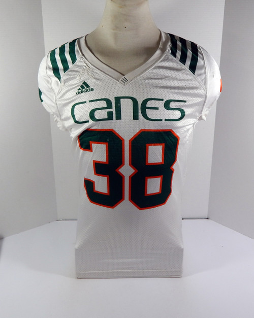 Miami Hurricanes #38 Game Used White Practice Jersey M DP34021