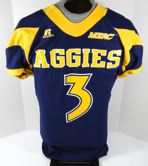 North Carolina A&T Aggies #3 Game Used Navy Jersey L DP31397