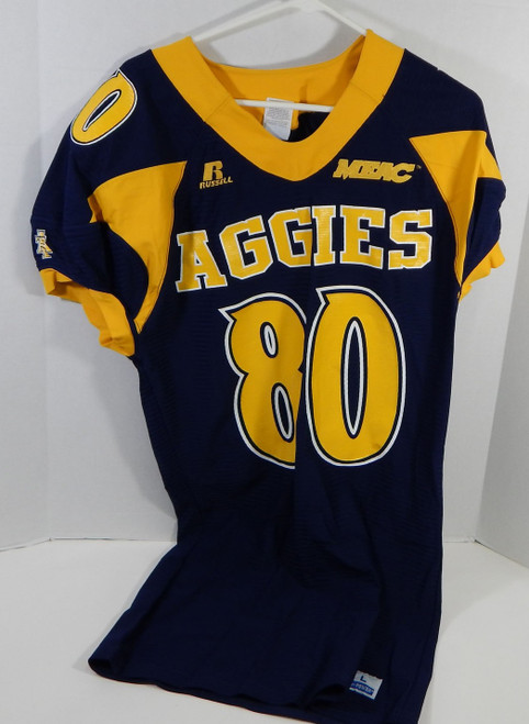 North Carolina A&T State Aggies #80 Game Issued Navy Jersey L DP24752