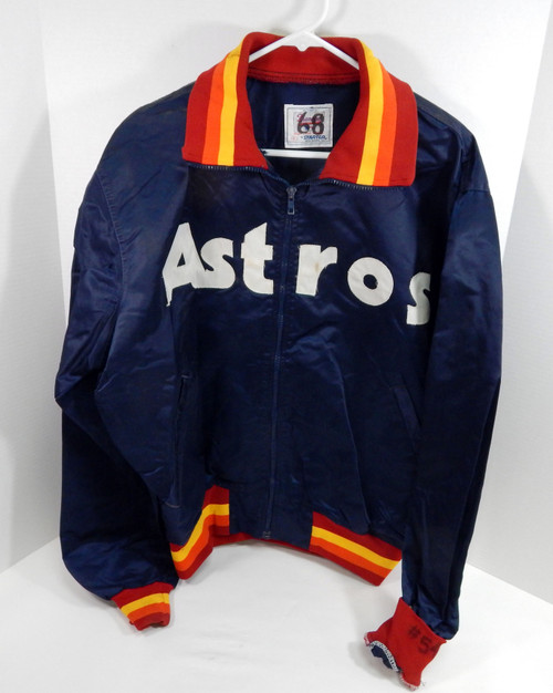 Late 1980s Early 1990s Houston Astros #68 Game Used Navy Jacket XL DP32909
