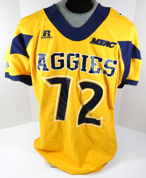 North Carolina A&T Aggies #72 Game Used Yellow Jersey 3XL DP31422