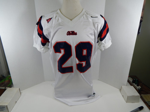 2002-05 Ole Miss Rebels #29 Game Issued White Jersey L 048