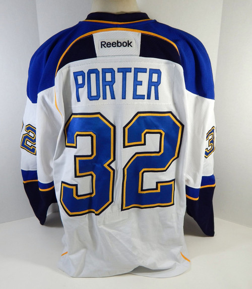 2013 St. Louis Blues Chris Porter #32 Game Used White Jersey DP12353
