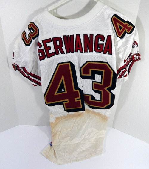 1999 San Francisco 49ers Wasswa Serwanga #43 Game Issued White Jersey 44 DP46972