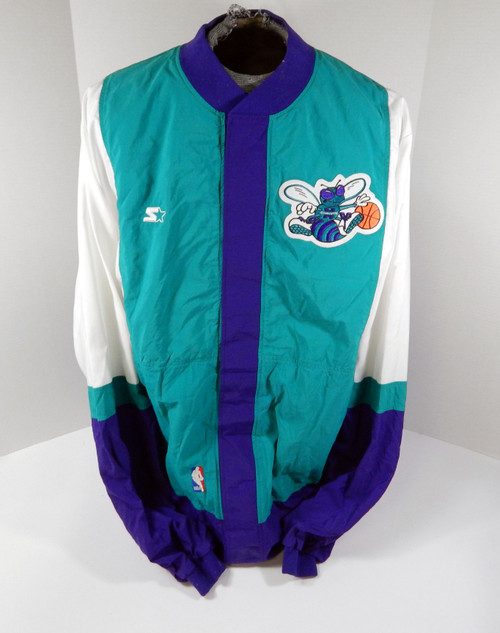 1997-98 Charlotte Hornets Game Issued Warm Up Purple Jacket 44 DP31384