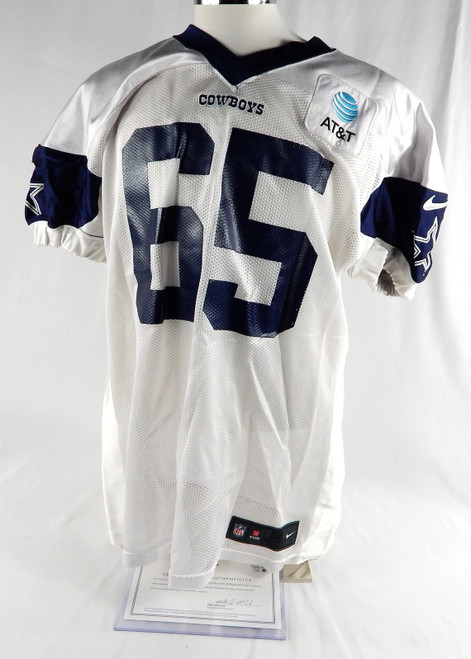 2023 Dallas Cowboys Dakoda Shepley #65 Game Used White Practice Jersey 58 479