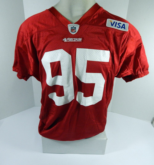 2009 San Francisco 49ers Ricky JeanFrancois #95 Game Issued Practice Jersey 3