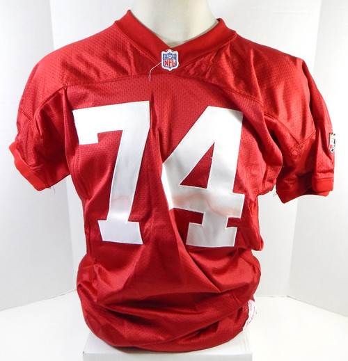 1995 San Francisco 49ers Steve Wallace #74 Game Issued Red Jersey 52 DP26906