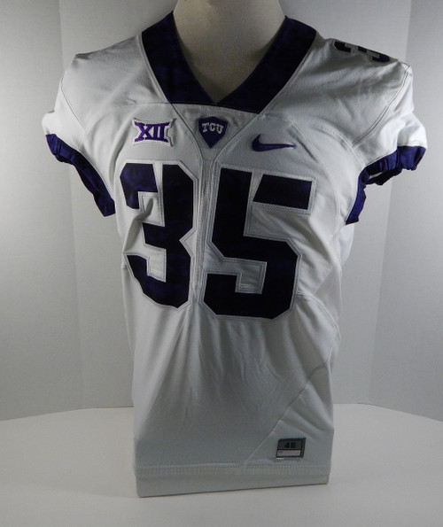 2015-18 Texas Christian TCU Horned Frogs #35 White Football Game Issued Jersey 0