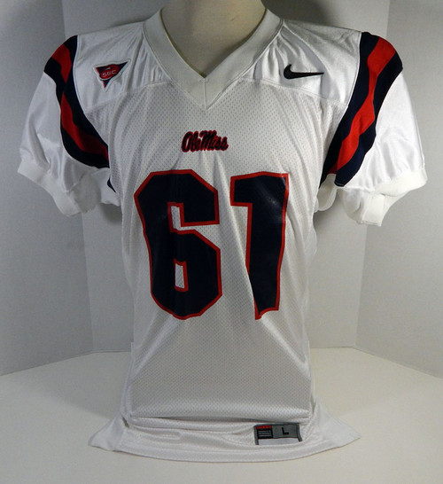 2002-05 Ole Miss Rebels #61 Game Used White Jersey Sec Patch 469