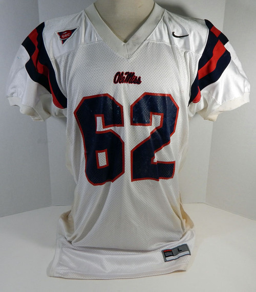 2002-05 Ole Miss Rebels #62 Game Used White Jersey Sec Patch 472