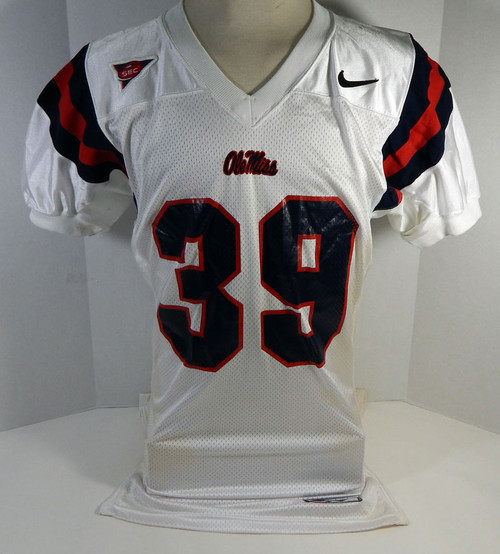 2002-05 Ole Miss Rebels #39 Game Used White Jersey Sec Patch 459
