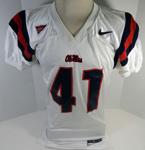 2002-05 Ole Miss Rebels #41 Game Used White Jersey Sec Patch 442