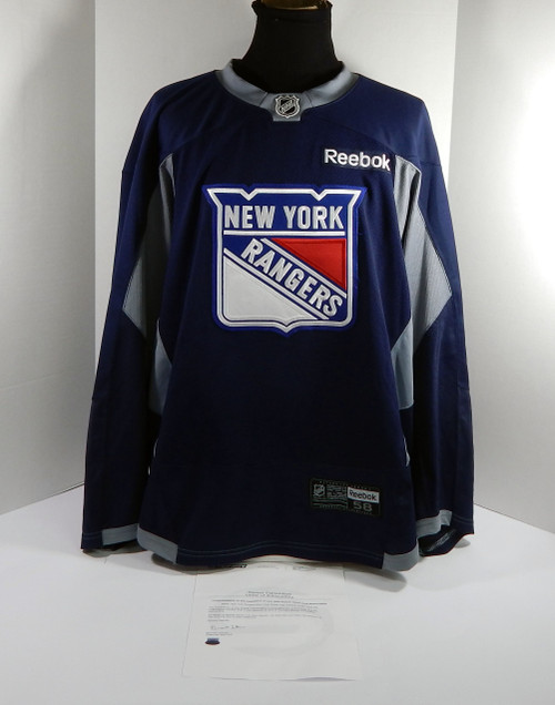 New York Rangers Game Used Navy Practice Jersey Reebok NHL 58 DP31333