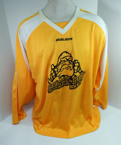 Casco Bay Hockey #17 Game Used Yellow Practice Jersey XXL 41