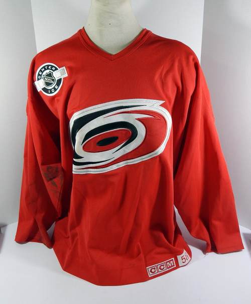 Carolina Hurricanes #36 Game Used Red Practice Jersey 58 DP33992